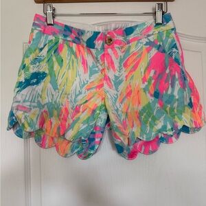 Lilly Pulitzer Pink and Yellow High Waist Shorts